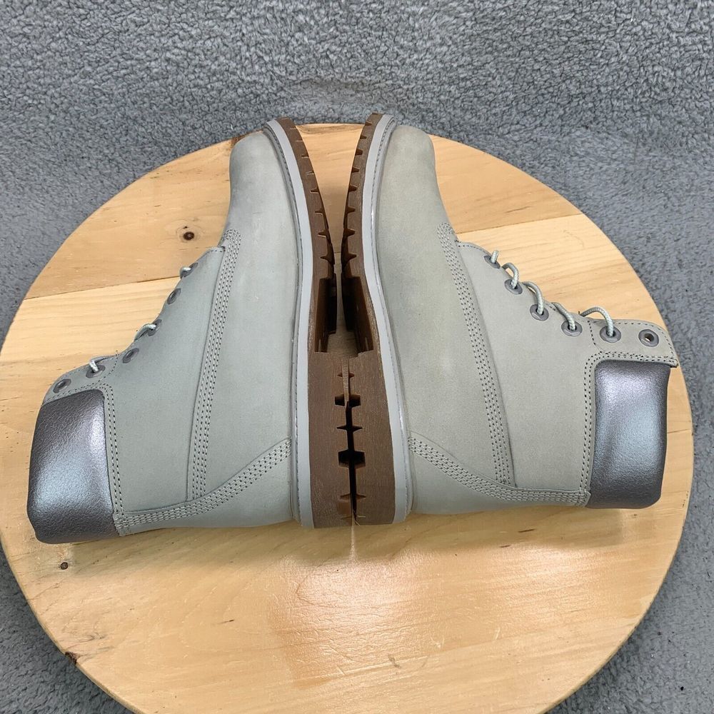 Timberland Premium Womens Size 8 Boots Waterpoof Light Grey Nubuck NEW - Picture 5 of 9